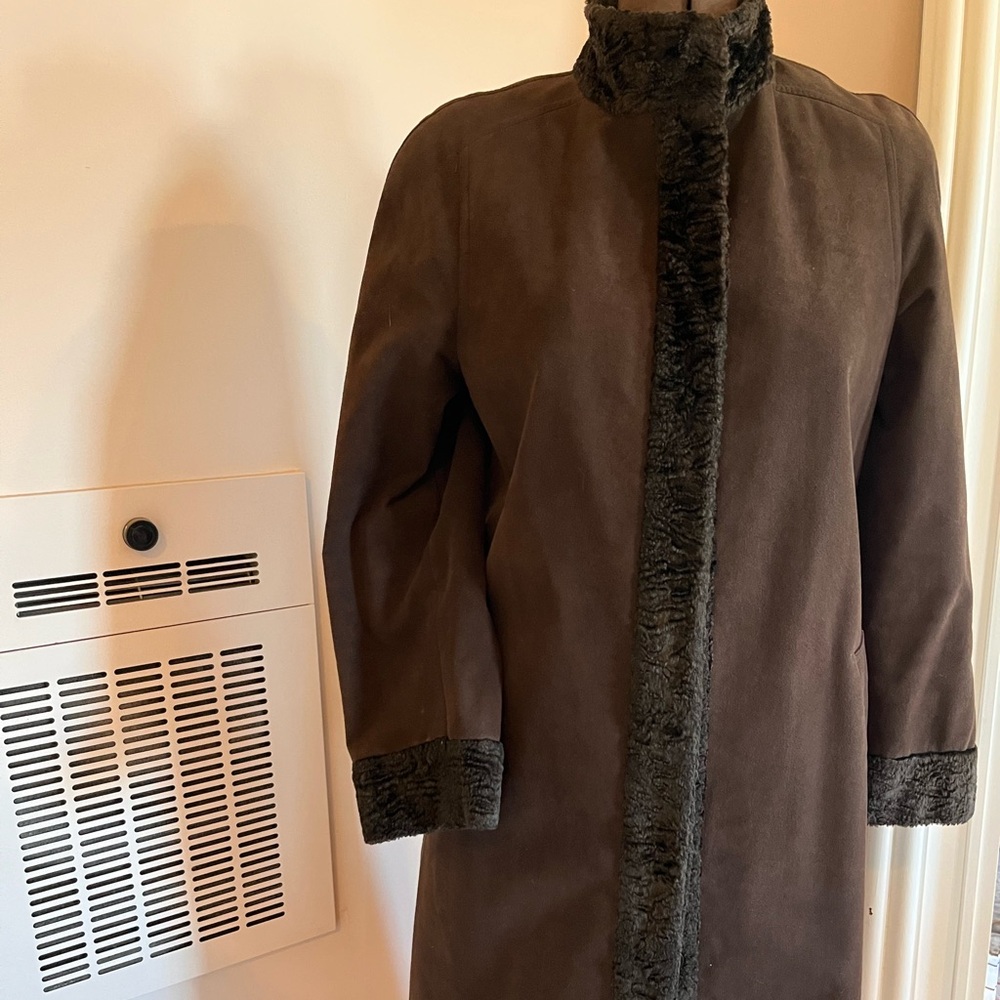 Vintage Brown  Fur Trimmed Coat
